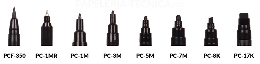 POSCA Negro - Juego completo de 7 bolígrafos (PC-17K, PC-8K, PC-5M, PC-3M,  PC-1M, PC-1MR, PCF-350)