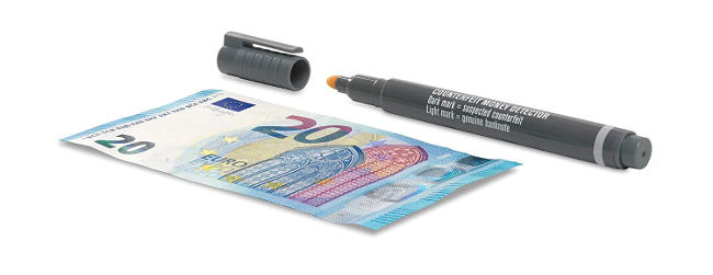 Un rotulador para detectar dinero falso Rotulador de billetes falsos